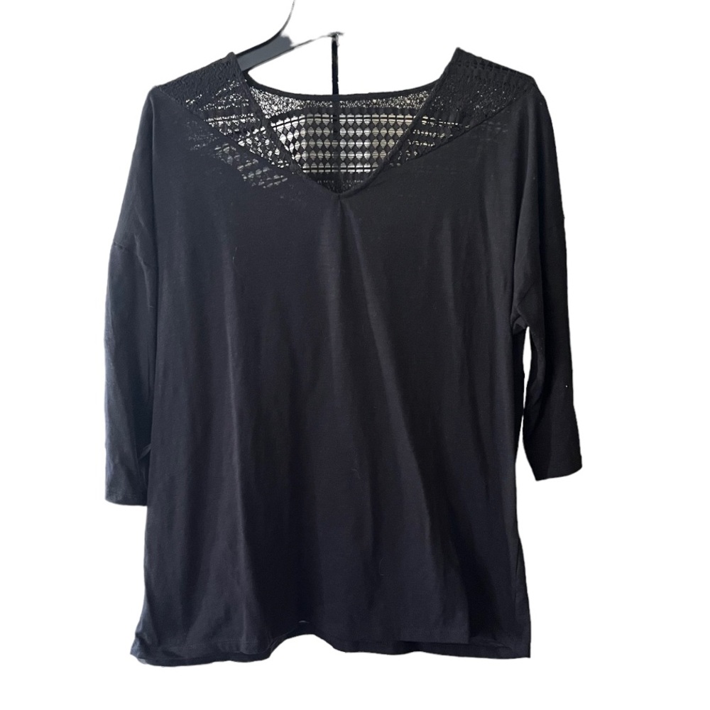 NWOT • D/C Jeans Black Top with Lace Back